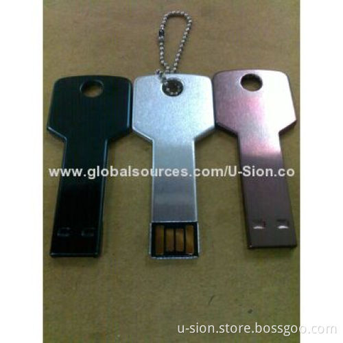 Classic Customized Key-shaped USB Flash Drive from 1 to 64GB with Stable Technology, Free Logo